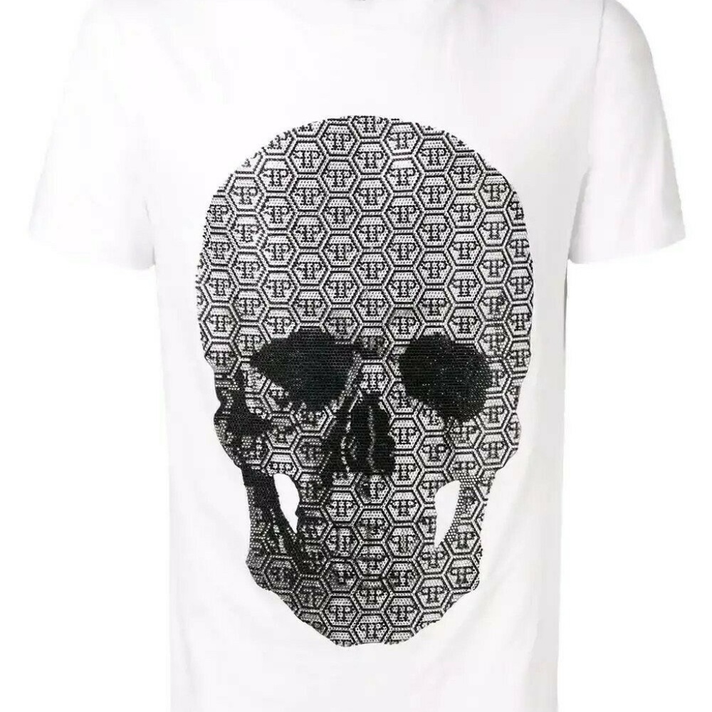 Philipp Plein Men's T-Shirt "SKULL " White XL